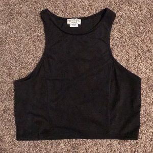 Black velvet crop top